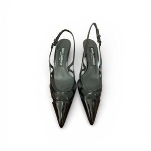 Dolce & Gabbana Black Patent Leather Heels SLINGBACK VITELLO LUCIDO
